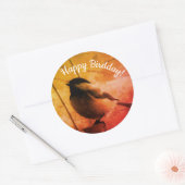 Sticker Rond Joyeux anniversaire Anniversaire mignon Chickadee  (Enveloppe)