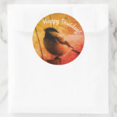 Sticker Rond Joyeux anniversaire Anniversaire mignon Chickadee  (Sac)
