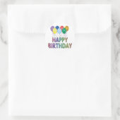 Sticker Rond Joyeux anniversaire avec ballon (Sac)