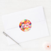Sticker Rond Joyeux anniversaire avec des arroses floues BG (Enveloppe)