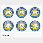 Sticker Rond Joyeux anniversaire avec nom et âge 10 (Feuille)