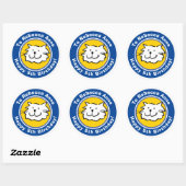 Sticker Rond Joyeux anniversaire avec nom et âge 5 (Feuille)