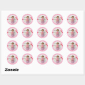 Sticker Rond Joyeux Anniversaire Avec Photo (Feuille)