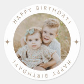 Sticker Rond Joyeux Anniversaire Avec Photo (Devant)