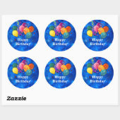 Sticker Rond "Joyeux anniversaire", Ballons de fête (Feuille)