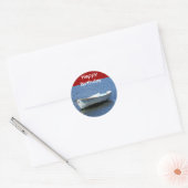 Sticker Rond Joyeux anniversaire, bateau (Enveloppe)