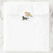 Sticker Rond Joyeux anniversaire Bernese Mountain Dog (Sac)
