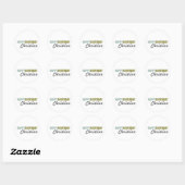 Sticker Rond Joyeux anniversaire bleu vert gris (Feuille)