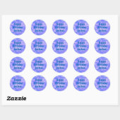 Sticker Rond Joyeux Anniversaire Camouflage Pastel Bleu Abstrai (Feuille)