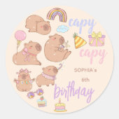 Sticker Rond Joyeux anniversaire capy capy (Devant)