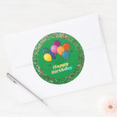Sticker Rond Joyeux Anniversaire Célébration Classic Round Stic (Enveloppe)