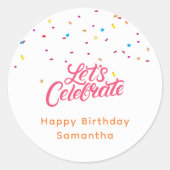 Sticker Rond Joyeux anniversaire Célébrons des couleurs (Devant)