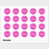 Sticker Rond Joyeux Anniversaire chaud diamants or rose (Feuille)