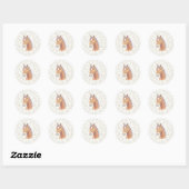 Sticker Rond Joyeux Anniversaire Cheval Brun Neutre (Feuille)