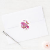 Sticker Rond Joyeux Anniversaire Chrysanthemum Daisy Floral Cut (Enveloppe)