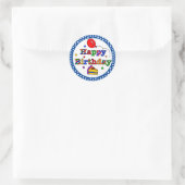 Sticker Rond Joyeux anniversaire coloré (Sac)