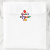 Sticker Rond Joyeux anniversaire coloré (Sac)