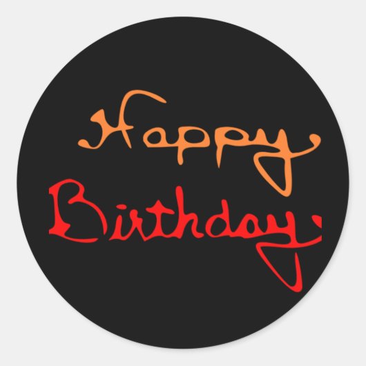 Sticker Rond Joyeux anniversaire coloré (Devant)