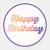 Sticker Rond Joyeux anniversaire coloré (Devant)