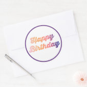 Sticker Rond Joyeux anniversaire coloré (Enveloppe)