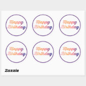 Sticker Rond Joyeux anniversaire coloré (Feuille)