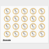 Sticker Rond Joyeux anniversaire Cute Zebra Zoo Animaux (Feuille)