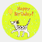 Sticker Rond Joyeux anniversaire Dalmatien (Devant)