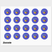 Sticker Rond Joyeux Anniversaire de Bubbles le Poisson (Feuille)