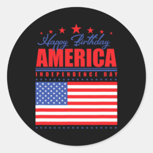 Sticker Rond Joyeux anniversaire de l'indépendance de l'Amériqu