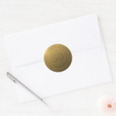 Sticker Rond Joyeux anniversaire de mariage d'or (Enveloppe)