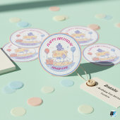 Sticker Rond Joyeux Anniversaire de [Nom] - Tourbillons de sati