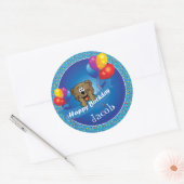 Sticker Rond Joyeux Anniversaire de Polka Dot Bear (Enveloppe)