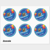 Sticker Rond Joyeux Anniversaire de Polka Dot Bear (Feuille)
