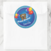 Sticker Rond Joyeux Anniversaire de Polka Dot Bear (Sac)