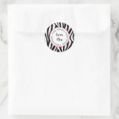 Sticker Rond Joyeux anniversaire de zèbre to/from des (Sac)