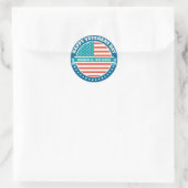 Sticker Rond Joyeux Anniversaire des Etats-Unis flag dark blue  (Sac)