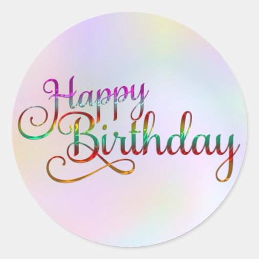 Sticker Rond JOYEUX ANNIVERSAIRE - design de texte + vos propre (Devant)