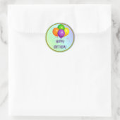 Sticker Rond Joyeux anniversaire, design populaire, (Sac)