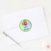 Sticker Rond Joyeux anniversaire, design populaire, (Enveloppe)
