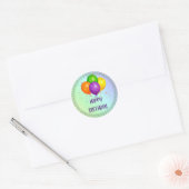 Sticker Rond Joyeux anniversaire, design populaire, (Enveloppe)