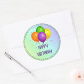 Sticker Rond Joyeux anniversaire, design populaire Classic Roun (Enveloppe)