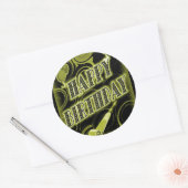 Sticker Rond Joyeux anniversaire d'or (Enveloppe)