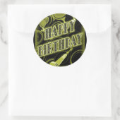 Sticker Rond Joyeux anniversaire d'or (Sac)