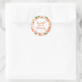 Sticker Rond Joyeux anniversaire doux comme une pêche (Sac)