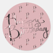 Sticker Rond "Joyeux anniversaire !" Écrite à la main avec chau (Devant)