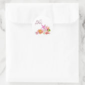 Sticker Rond Joyeux anniversaire Elégant aquarelle Floral (Sac)