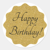 Sticker Rond Joyeux anniversaire Élégant minimal simple (Devant)