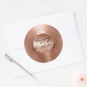 Sticker Rond Joyeux anniversaire ! Élégant, motif or (Enveloppe)