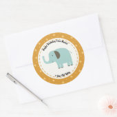 Sticker Rond Joyeux anniversaire Elephant Zoo Animaux (Enveloppe)