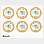 Sticker Rond Joyeux anniversaire Elephant Zoo Animaux (Feuille)